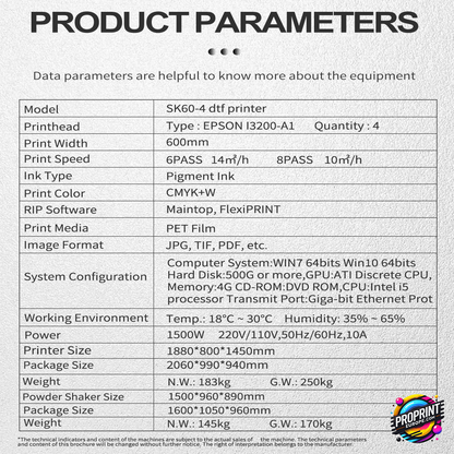 SK60-4 DTF Printer