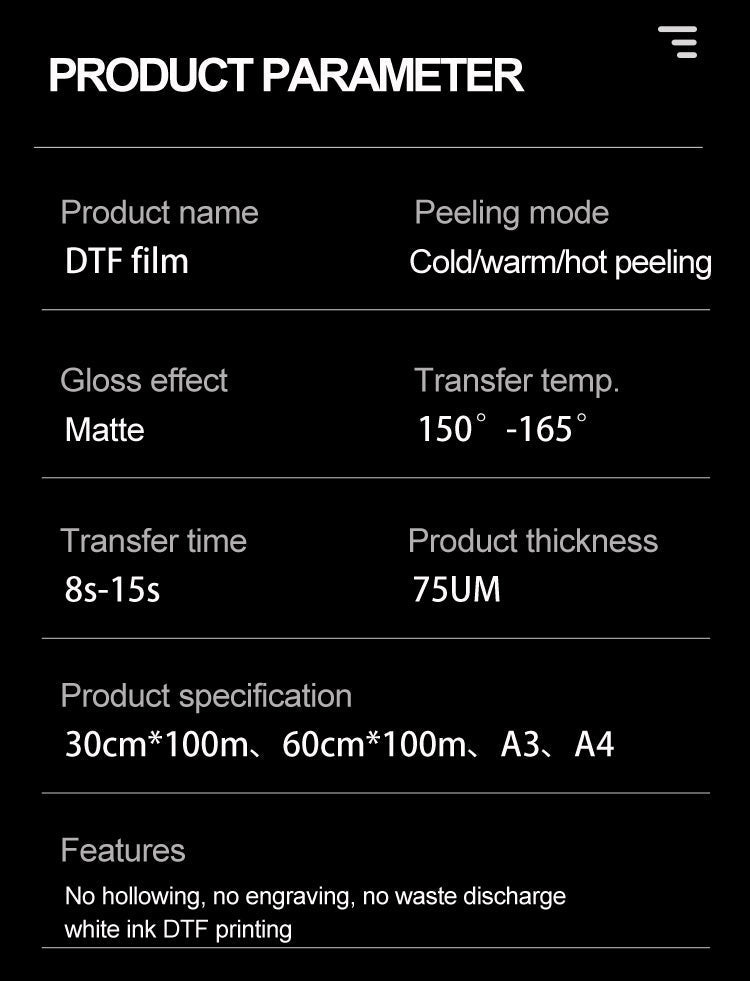 DTF-A3 Film. 60cm x 100meter