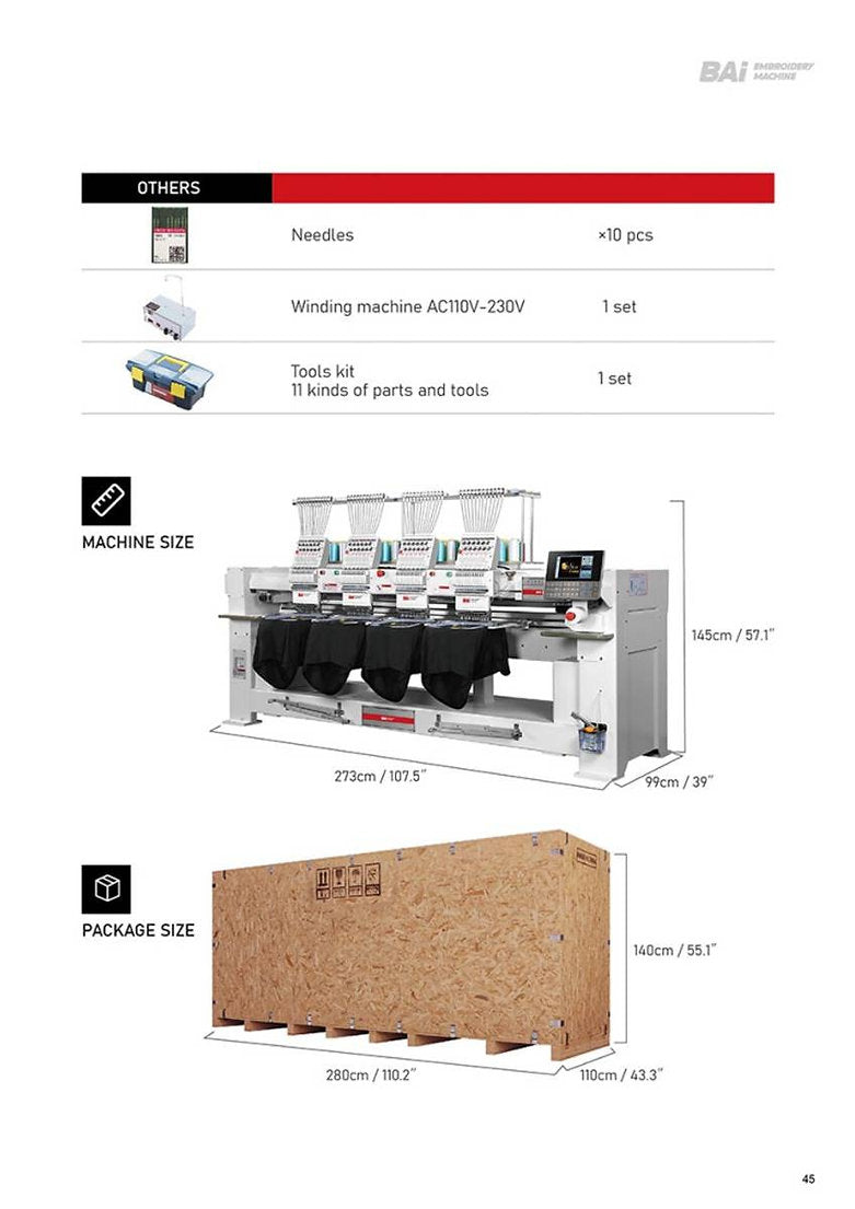 BAi Kesi 1504 4-head Industry embroiderymachine 400 x 450 mm