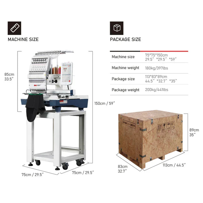 BAI Mirror 1201 Industrial embroiderymachine - 350 x 500 mm